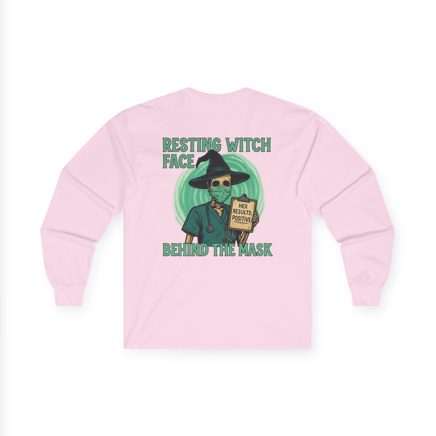 Resting Witch Face Long Sleeve Tee, Halloween Shirt, Unisex Cotton Tee, Spooky Apparel, Fall Fashion, Witchy Gifts