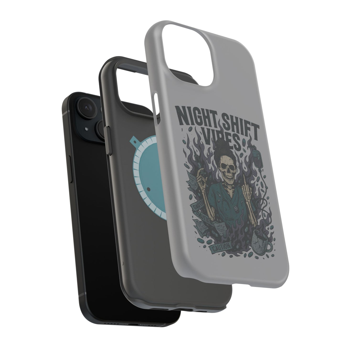 “Night Shift Vibes” – Bright & Chaotic Nurse Phone Case