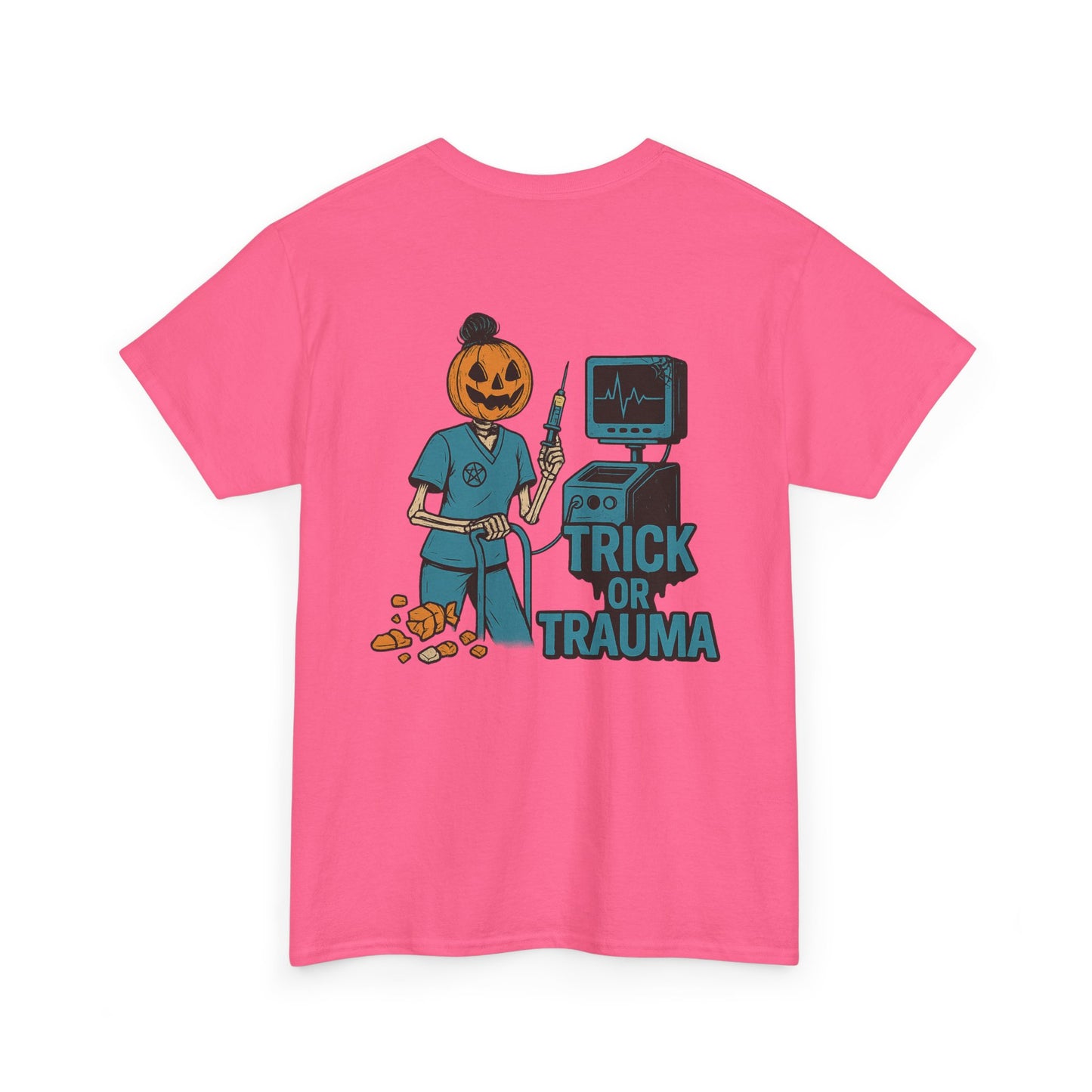 Halloween Pumpkin Tee - Trick or Trauma Shirt, Unisex T-Shirt for Fall Celebrations, Casual Wear, Halloween Costume, Gift Idea