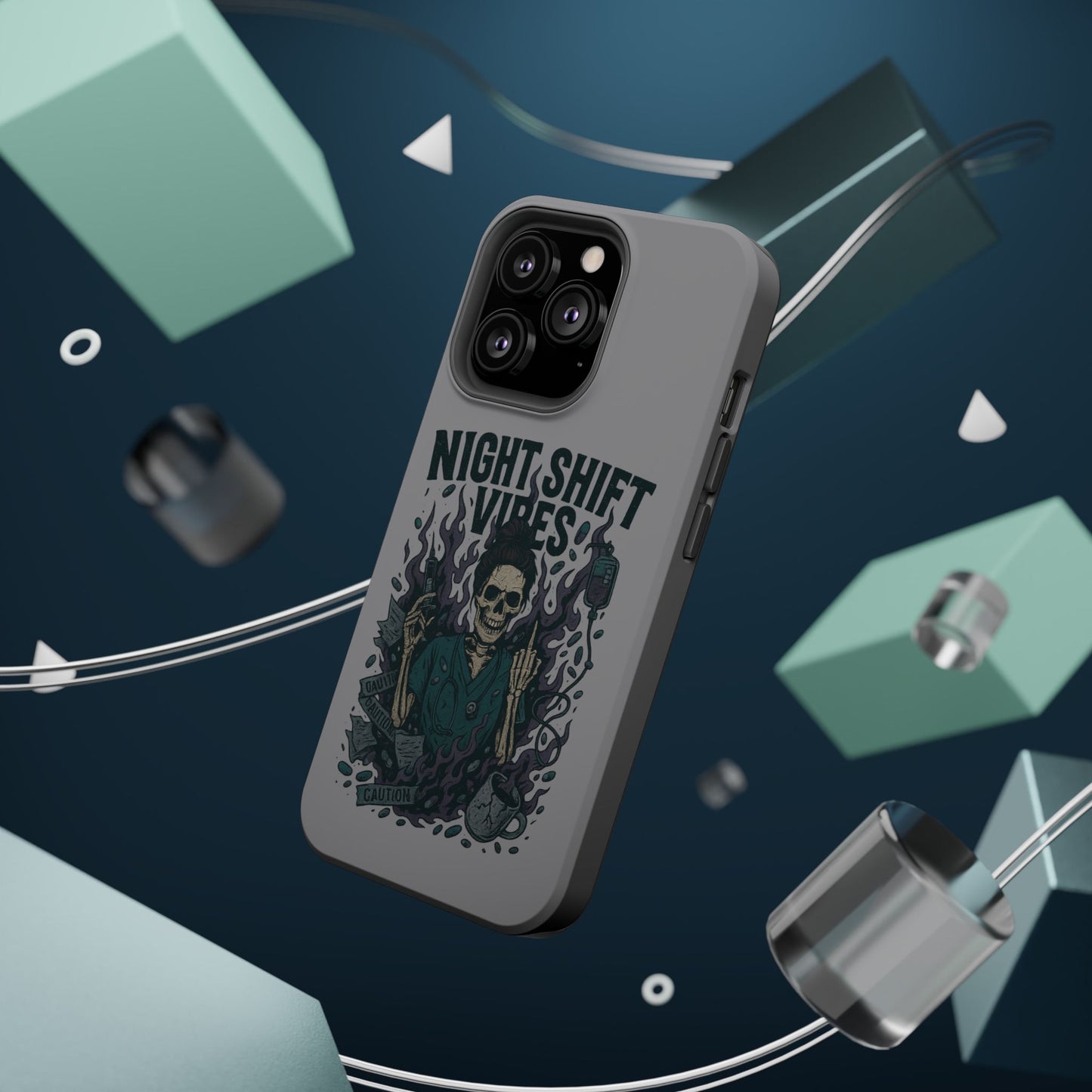 “Night Shift Vibes” – Bright & Chaotic Nurse Phone Case
