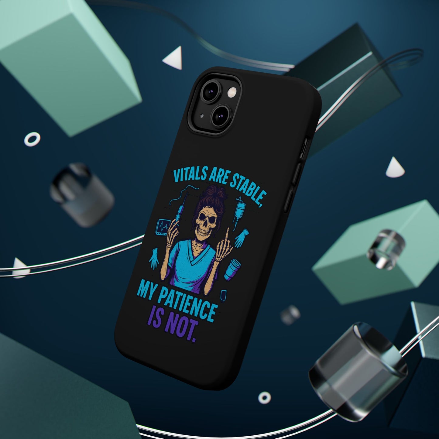 Magnetic Phone Case - Vitals Are Stable, My Patience is Not, Funny Phone Cover for Nurses, Medical Staff Gift, Healthcare Humor, [...]