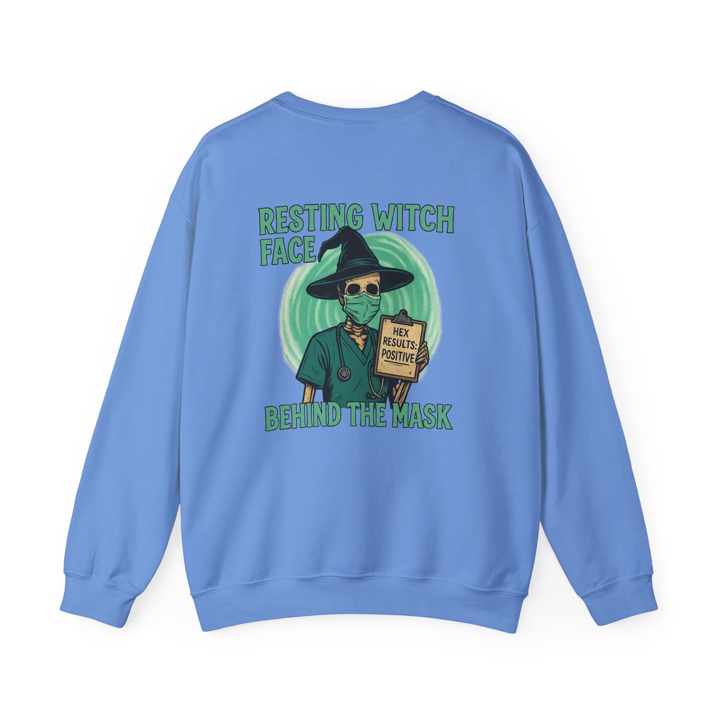 Resting Witch Face Crewneck Sweatshirt - Cozy Fall Fashion, Halloween Apparel, Unisex Sweatshirt, Spooky Season Gift, Witch Theme