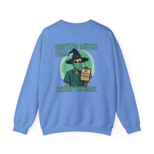 Resting Witch Face Crewneck Sweatshirt - Cozy Fall Fashion, Halloween Apparel, Unisex Sweatshirt, Spooky Season Gift, Witch Theme