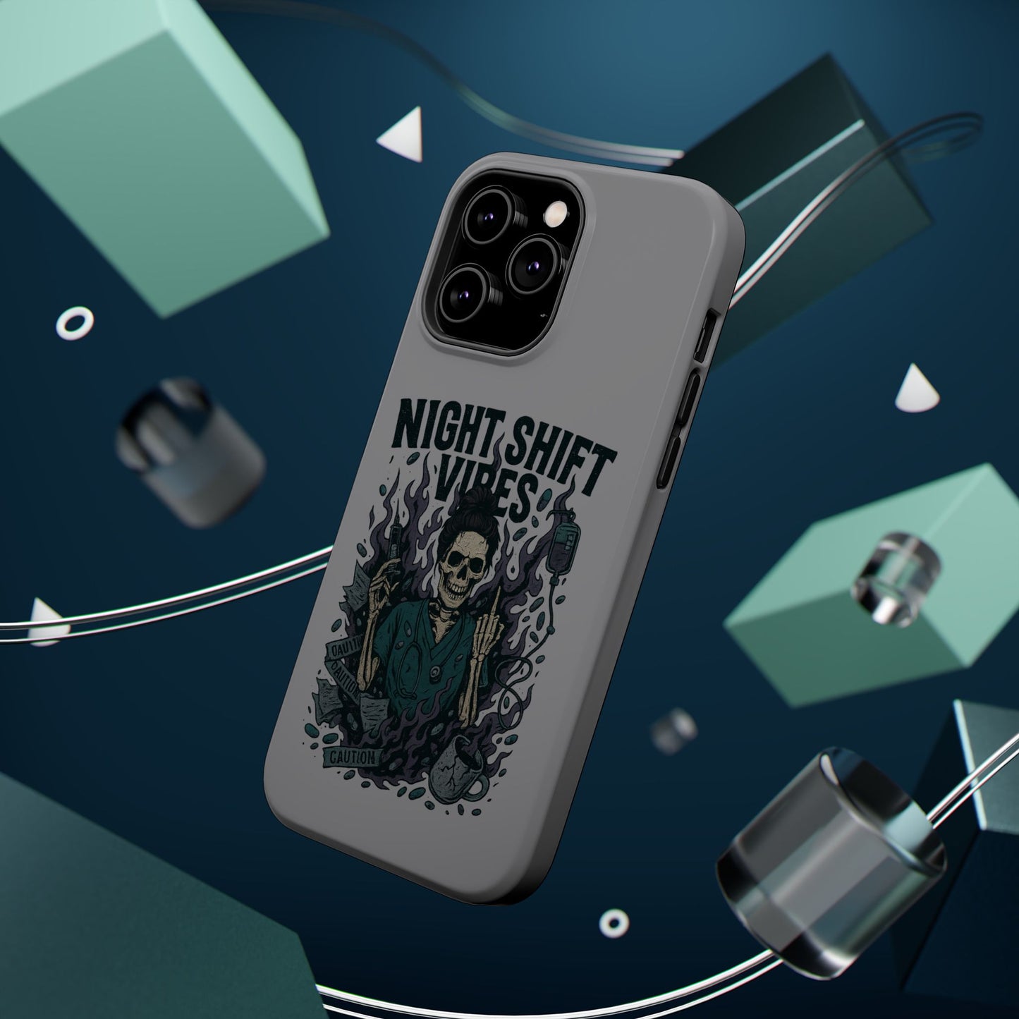 “Night Shift Vibes” – Bright & Chaotic Nurse Phone Case