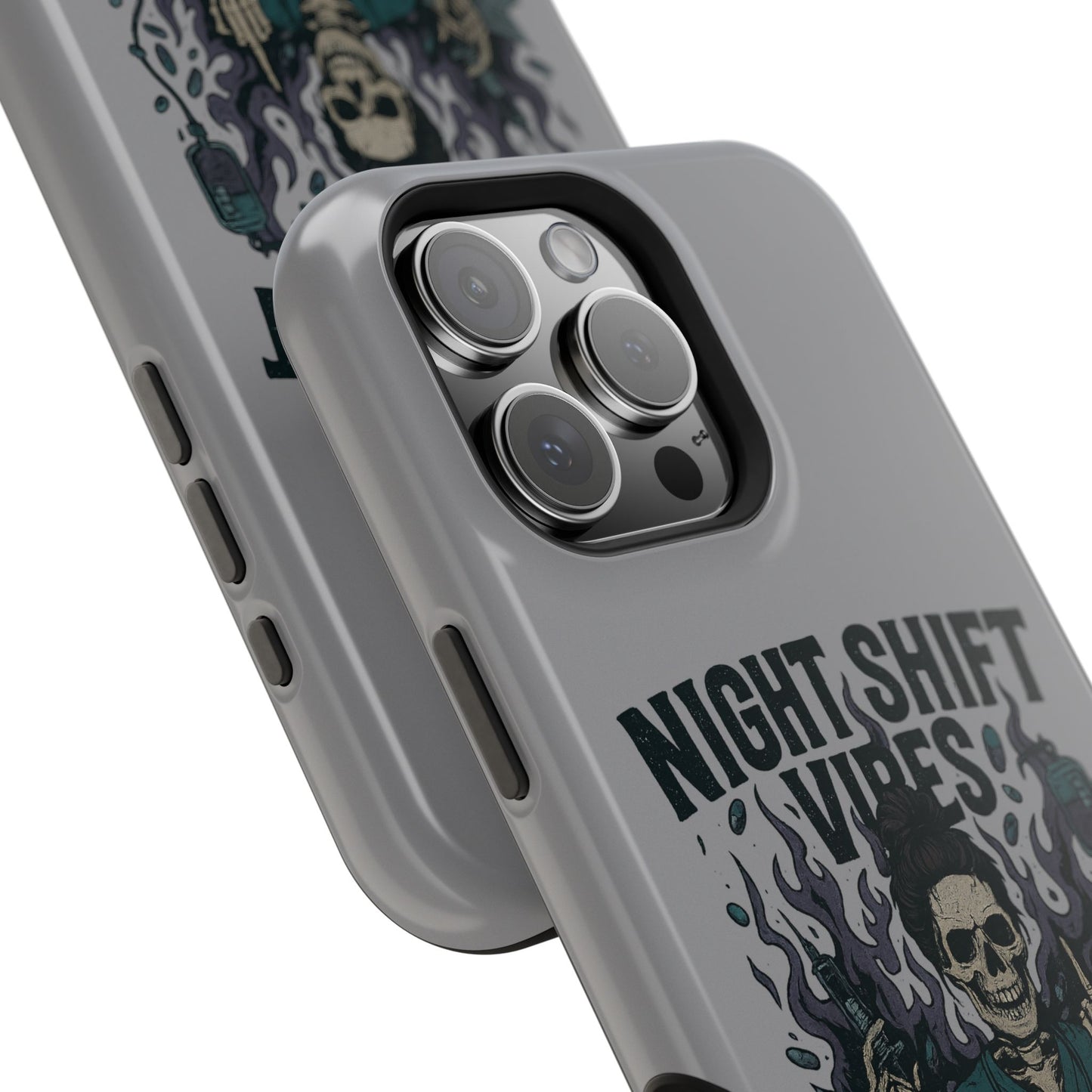 “Night Shift Vibes” – Bright & Chaotic Nurse Phone Case