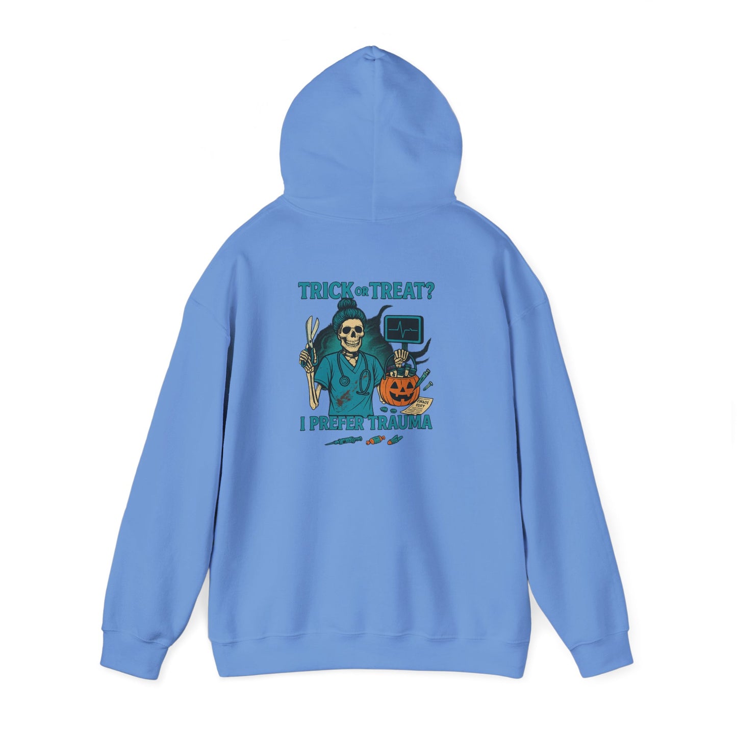 Halloween Humor Hoodie, Unisex Sweatshirt for Spooky Season, Trick or Treat Sweatshirt, Creepy Cute Sweatshirt, Gift for Horror Fans