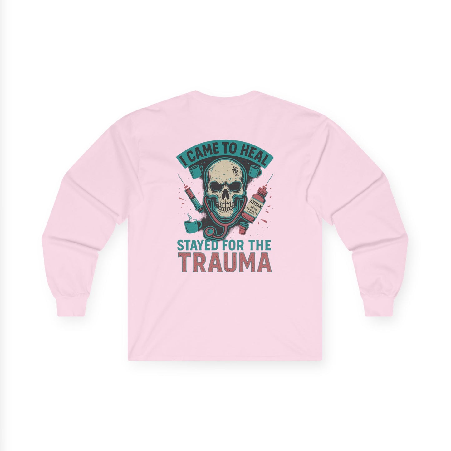 Trauma Healing Graphic Long Sleeve Tee - Perfect for Therapists, Mental Health Awareness, Unique Gift, Casual Wear