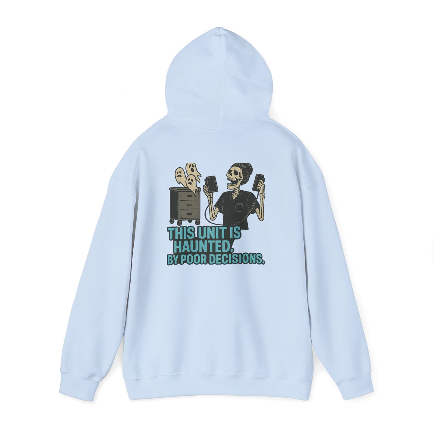Halloween Haunted Sweatshirt, Unisex Hooded Sweatshirt, Spooky Gifts, Funny Halloween Apparel, Gifts for Him, Her, and Them