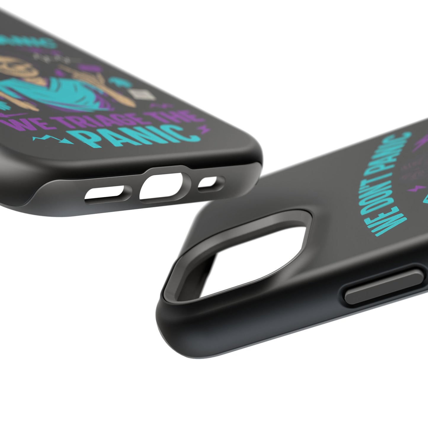 Magnetic Phone Case with Skull Design - We Don't Panic, Perfect for Nurses and Medical Professionals, Halloween Gift, Fun Accessory, [...]