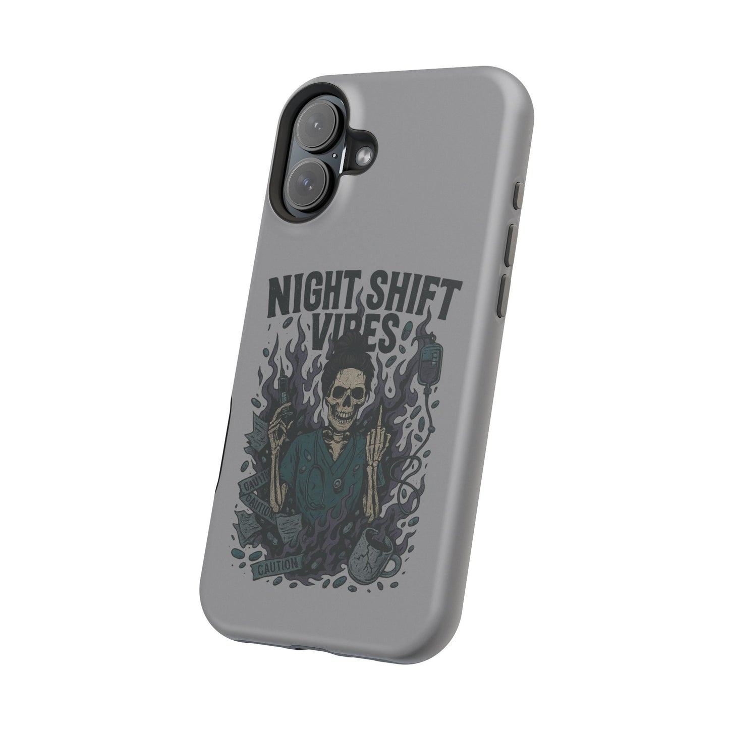 “Night Shift Vibes” – Bright & Chaotic Nurse Phone Case