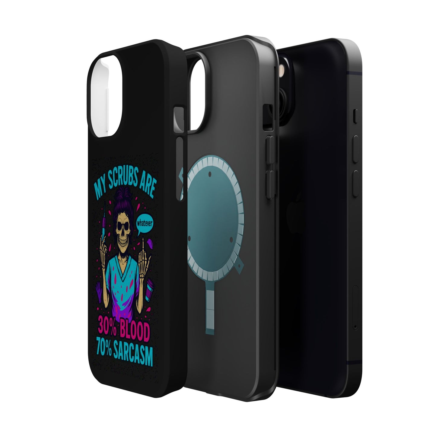 Sassy Nurse Phone Case, 30% Blood 70% Sarcasm Design, Healthcare Gift, Funny Medical Accessory, Tough Magnetic Cover