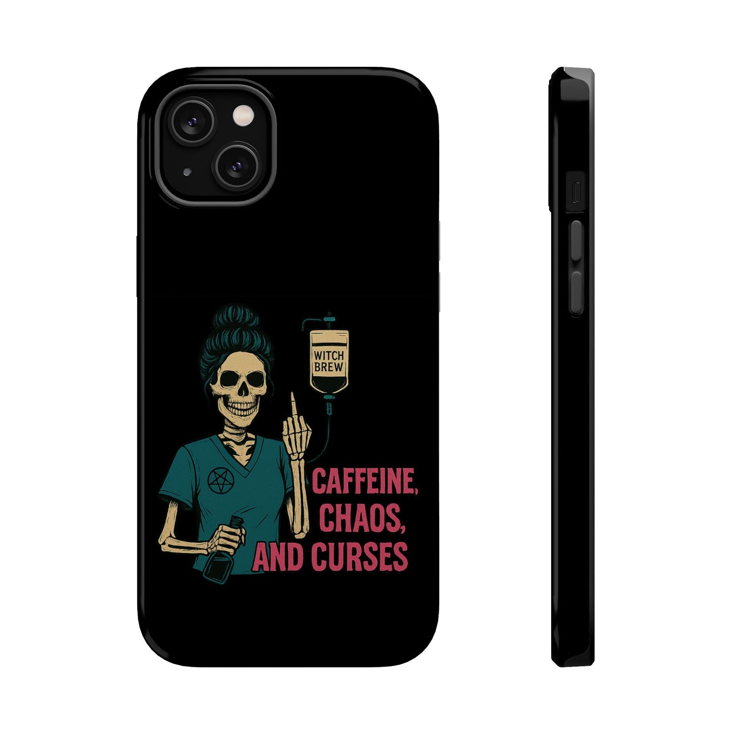 Caffeine Chaos Magnetic Phone Case, Halloween Gift, Witchy Accessories, Phone Cover, Spooky Style