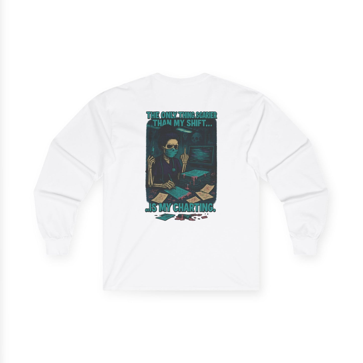 Unisex Long Sleeve Tee with Fun Quote, Casual Shirt, Gift for Friends, Unique Graphic Tee, Everyday Wear, Halloween, Fun at Work