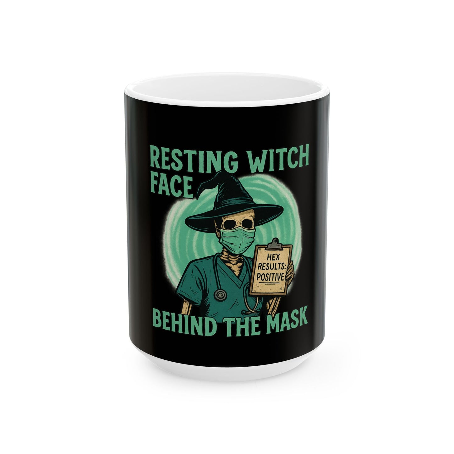 Resting Witch Face Mug - Funny Halloween Ceramic Coffee Cup for Witch Lovers, Gift for Spooky Season, Unique Halloween Decor, 11oz & 15oz