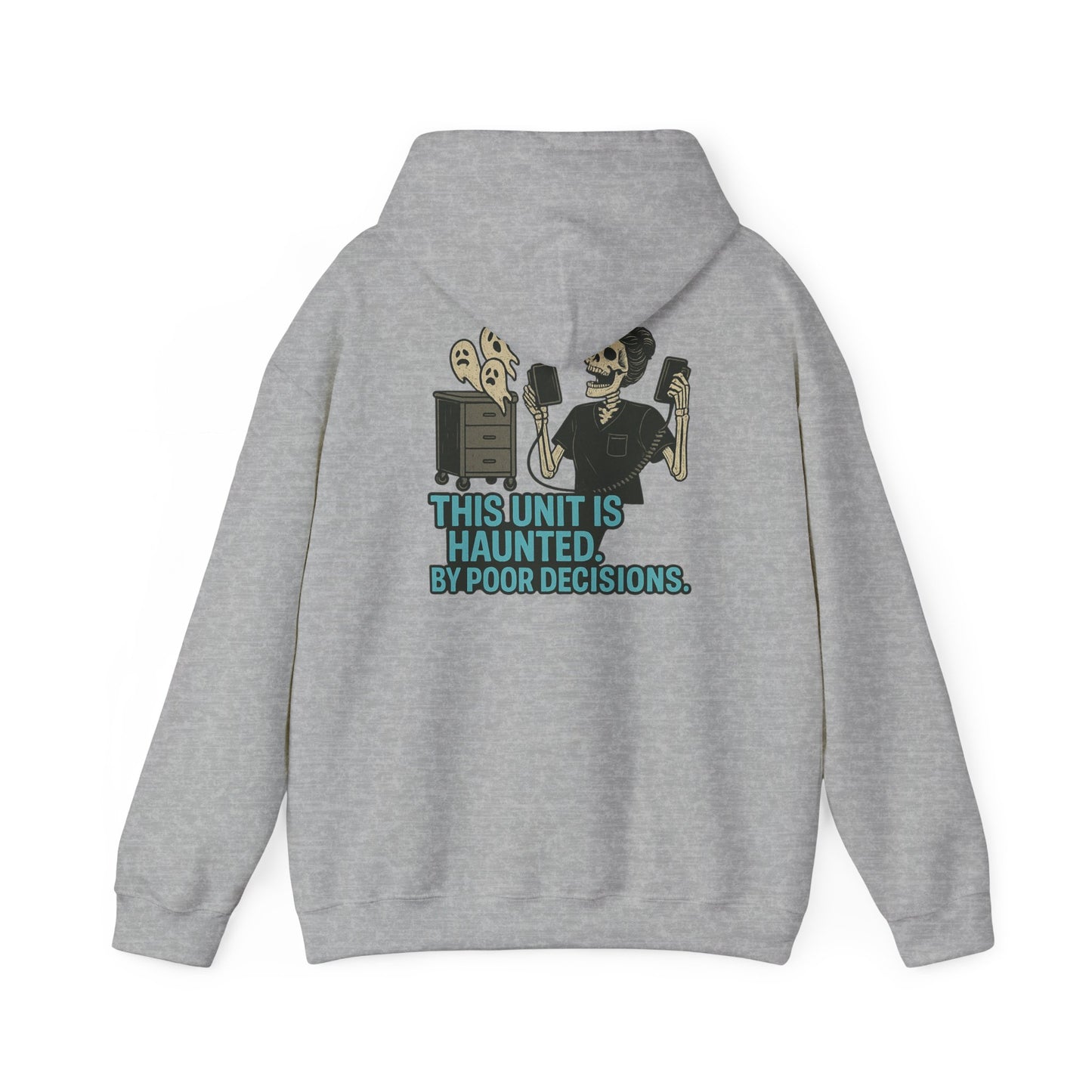 Halloween Haunted Sweatshirt, Unisex Hooded Sweatshirt, Spooky Gifts, Funny Halloween Apparel, Gifts for Him, Her, and Them