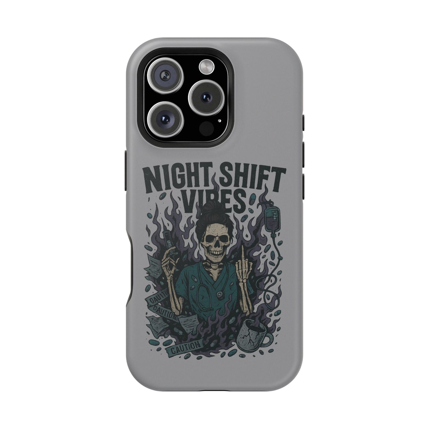 “Night Shift Vibes” – Bright & Chaotic Nurse Phone Case