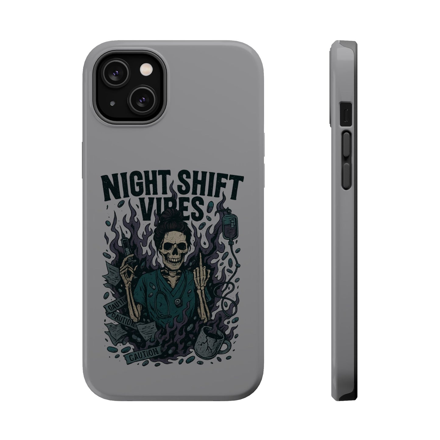 “Night Shift Vibes” – Bright & Chaotic Nurse Phone Case