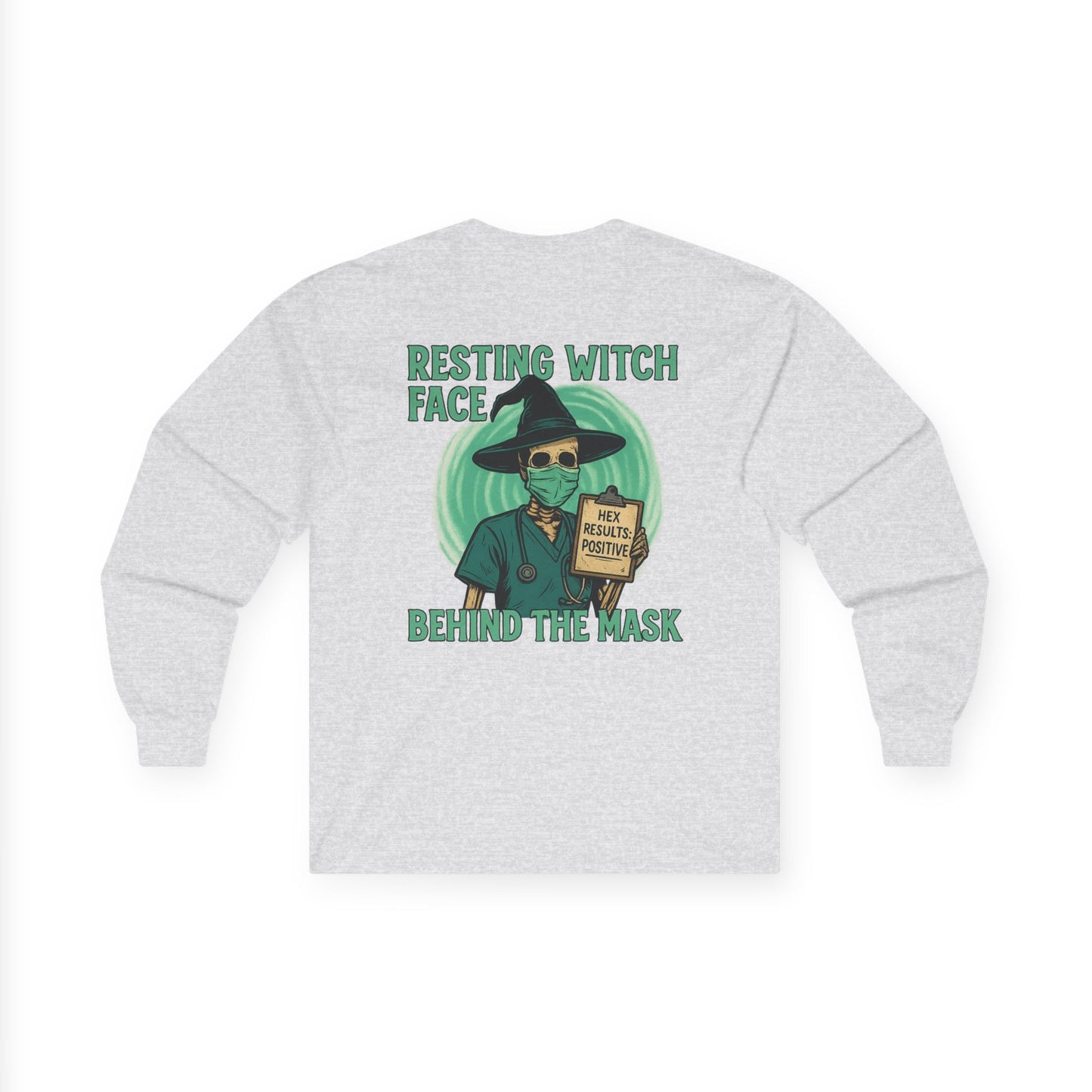 Resting Witch Face Long Sleeve Tee, Halloween Shirt, Unisex Cotton Tee, Spooky Apparel, Fall Fashion, Witchy Gifts