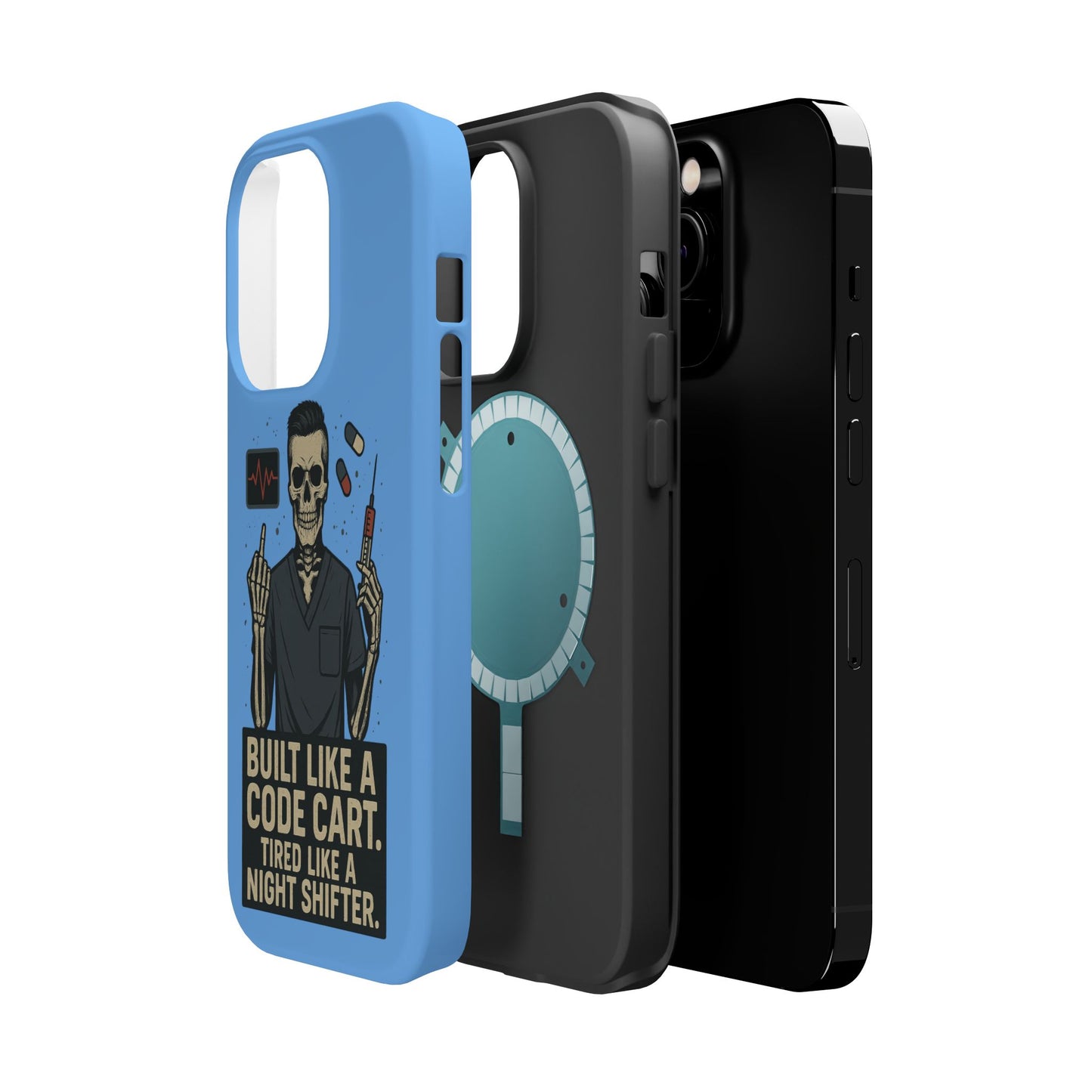 “Built Like a Code Cart. Tired Like a Night Shifter.” – Men’s Nurse Phone Case
