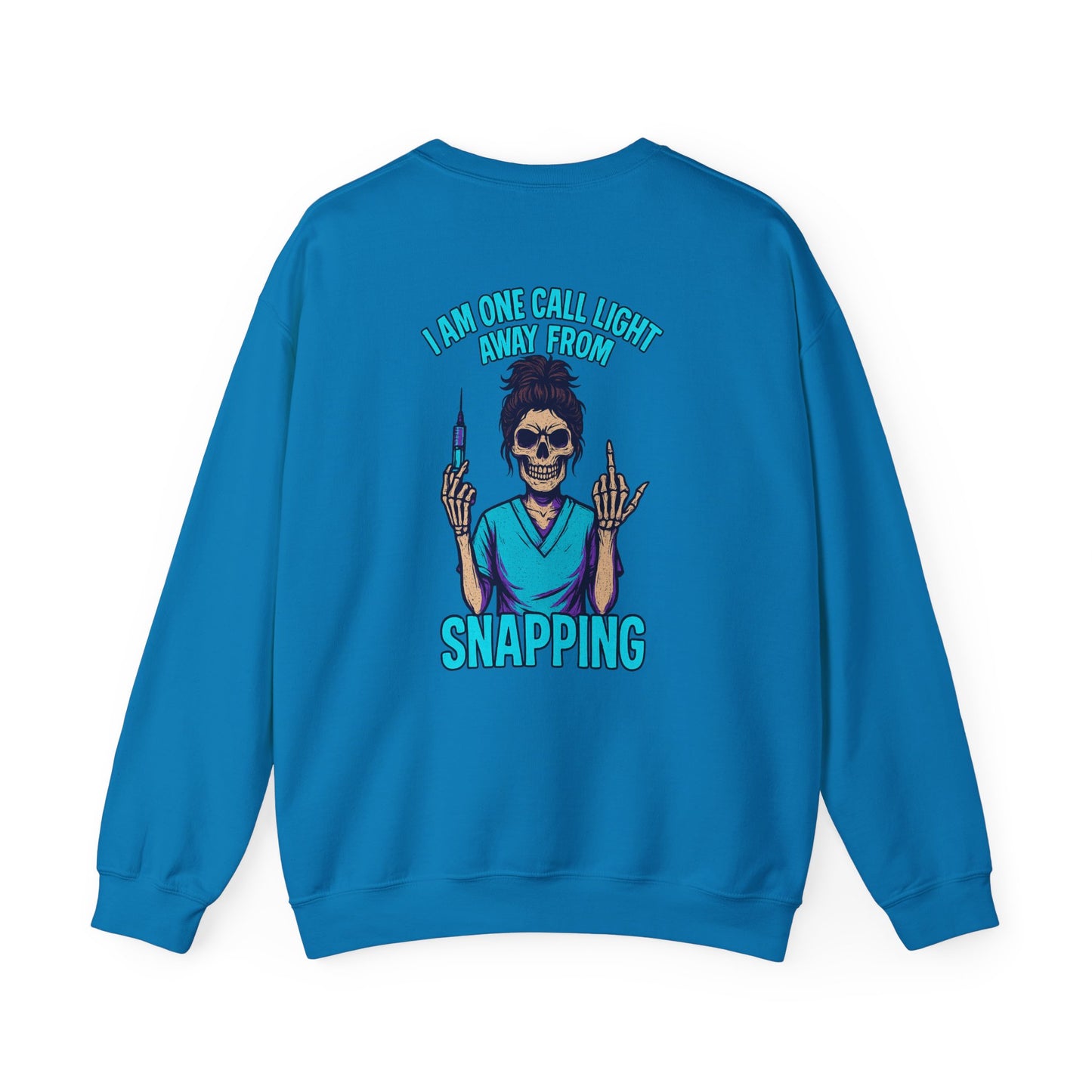 Skeleton Humor Crewneck Sweatshirt | Perfect for Halloween, Casual Style, Gift for Nurses, Cozy Layering, Funny Sweatshirt