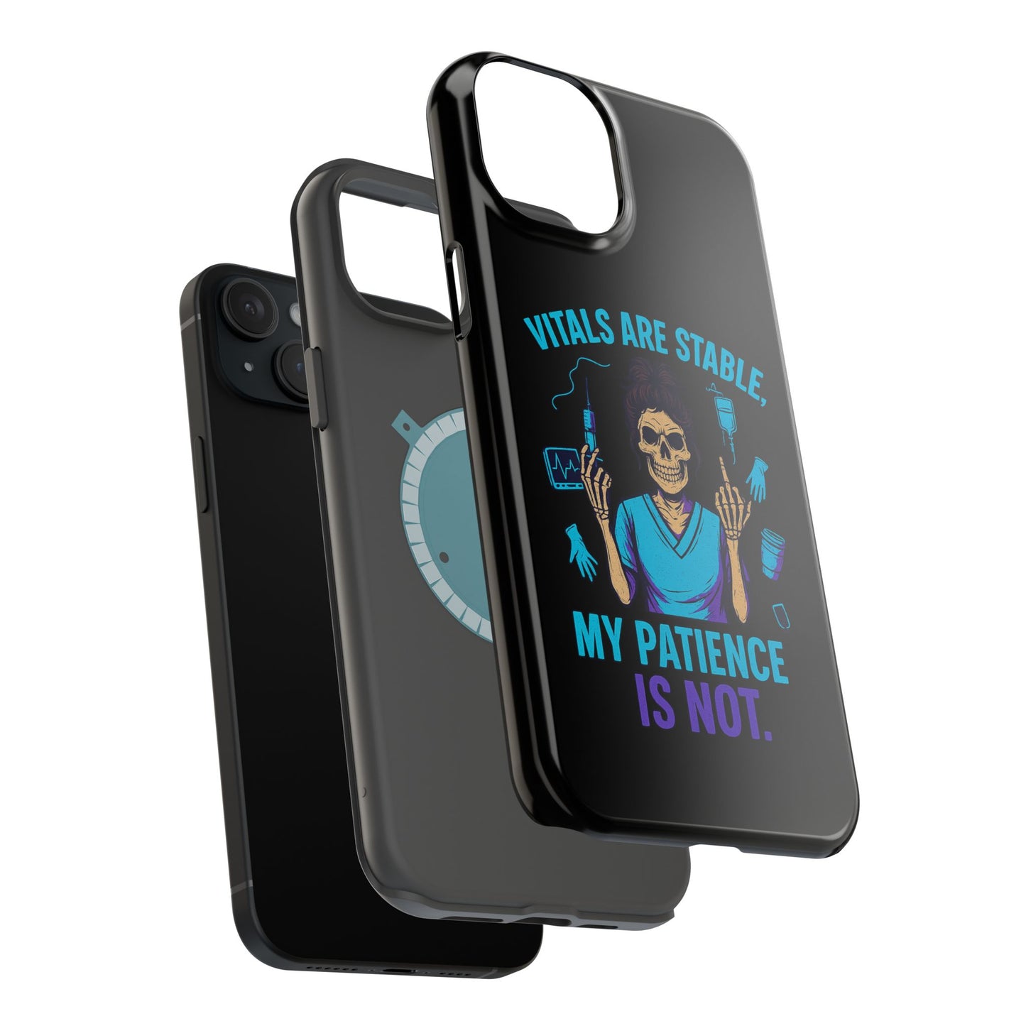 Magnetic Phone Case - Vitals Are Stable, My Patience is Not, Funny Phone Cover for Nurses, Medical Staff Gift, Healthcare Humor, [...]