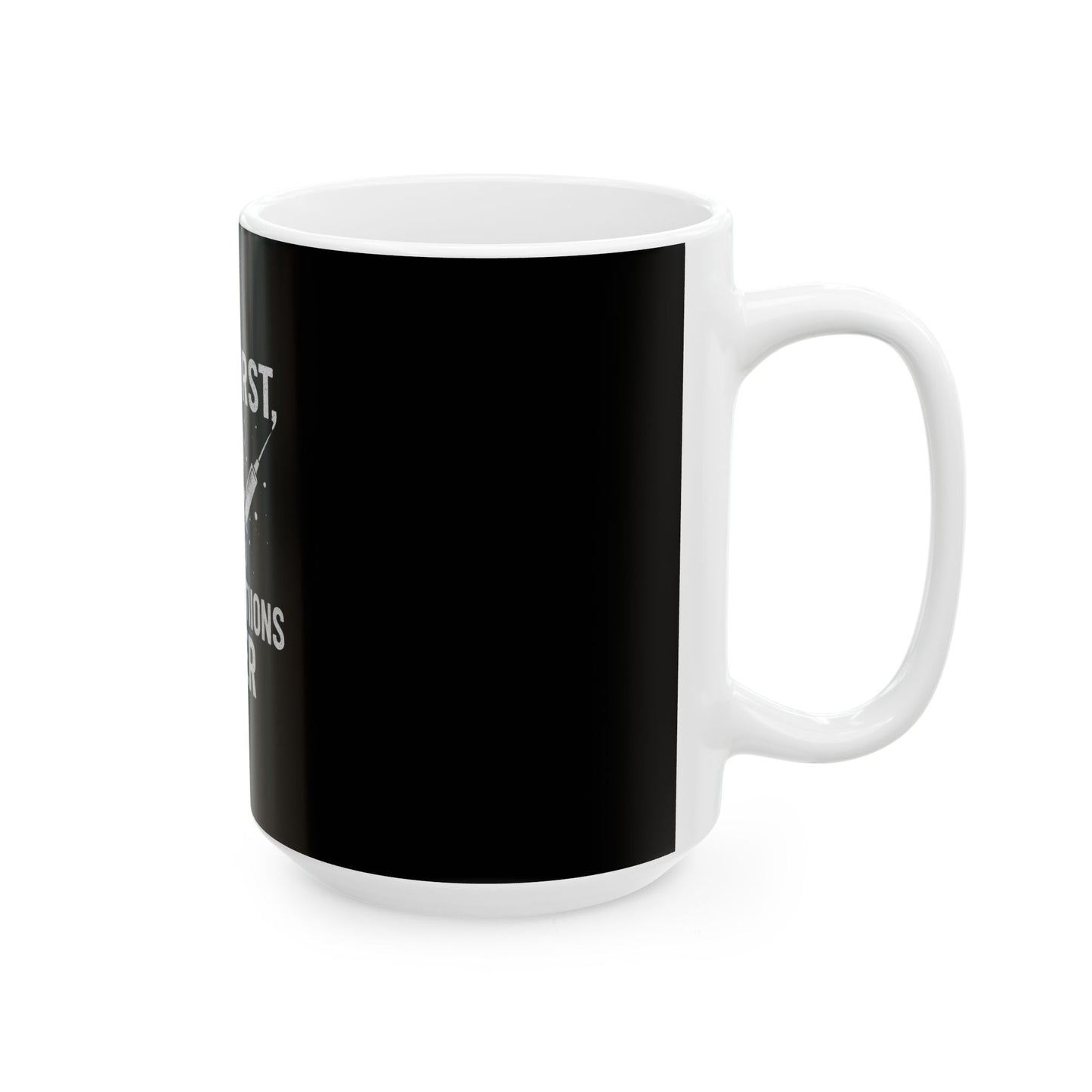 Dark Humor Ceramic Mug - "Stab First, Ask Questions Later" - Gift for Coffee Lovers, Home Office, Gag Gifts, Halloween Decor, Unique [...]