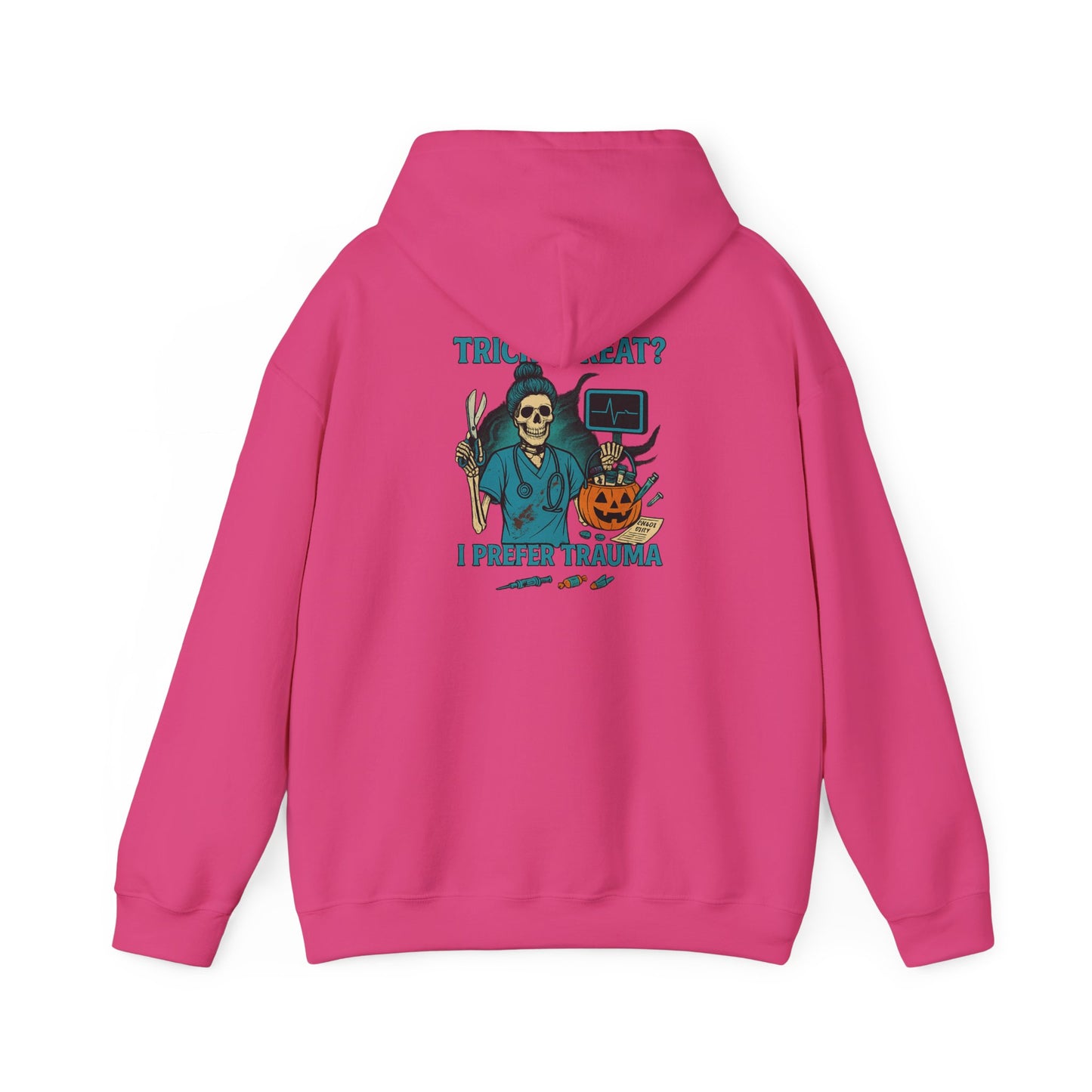 Halloween Humor Hoodie, Unisex Sweatshirt for Spooky Season, Trick or Treat Sweatshirt, Creepy Cute Sweatshirt, Gift for Horror Fans