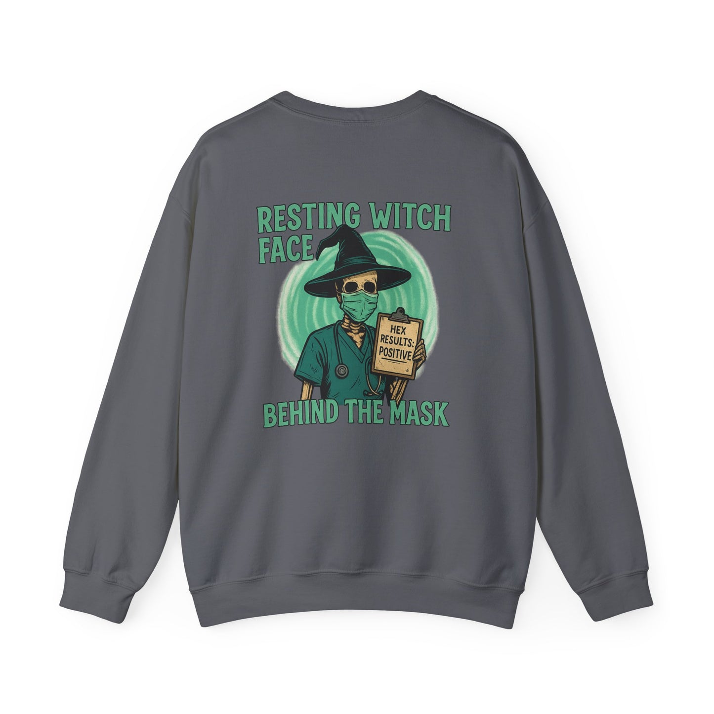 Resting Witch Face Crewneck Sweatshirt - Cozy Fall Fashion, Halloween Apparel, Unisex Sweatshirt, Spooky Season Gift, Witch Theme
