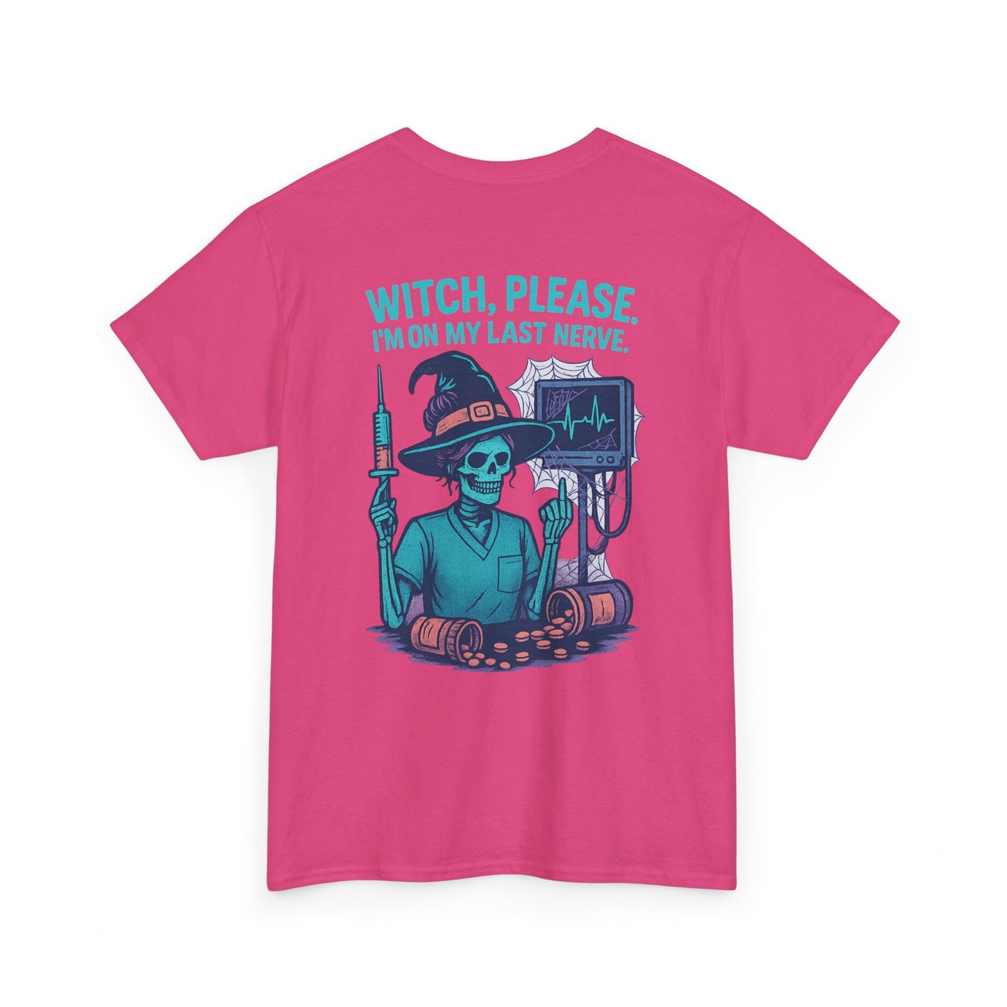 Witch Please Halloween Tee, Unisex Heavy Cotton Tee, Funny Halloween Shirt, Spooky Vibes Shirt, Gift for Witches, Halloween Celebration Gift