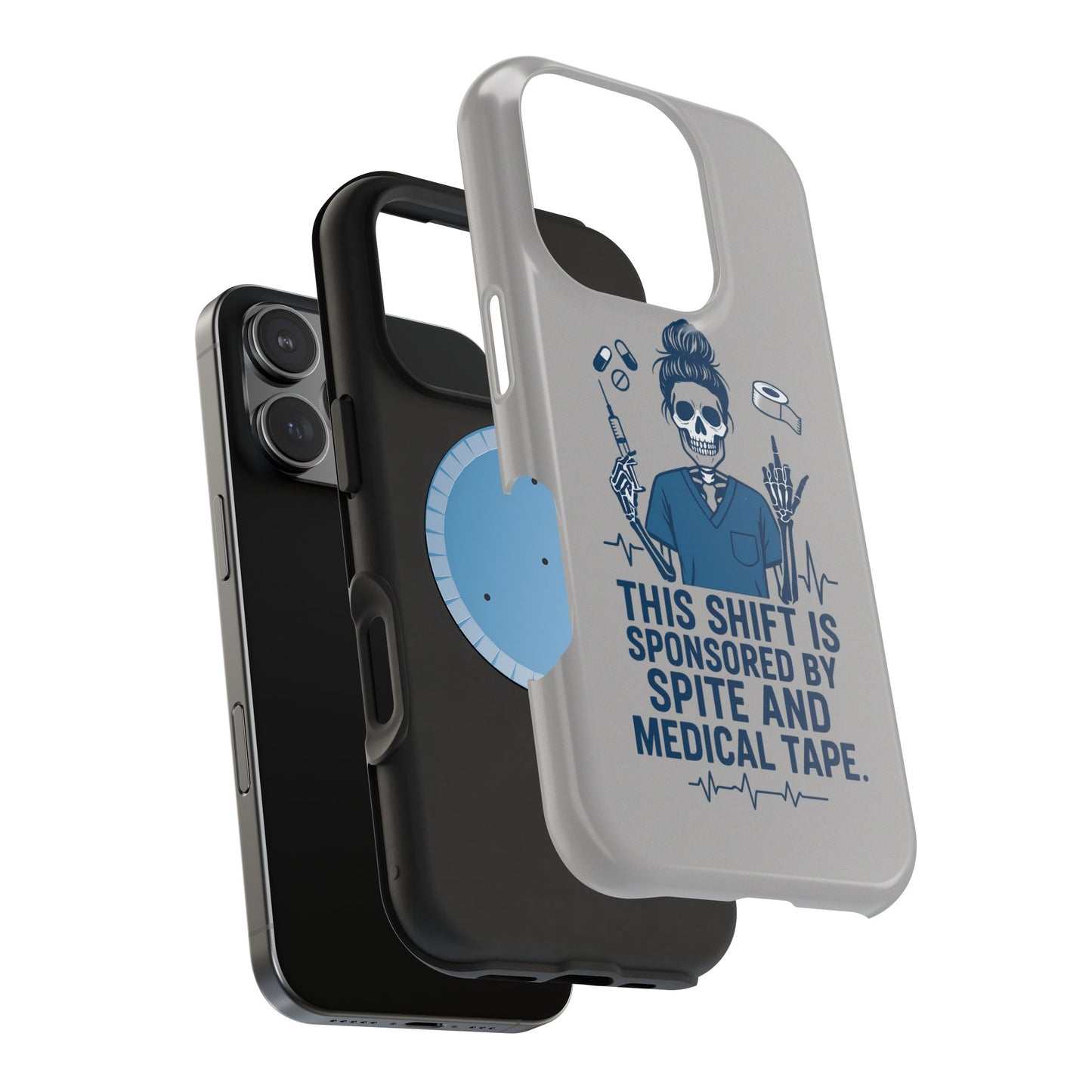 “This Shift Sponsored by Spite and Medical Tape” – Sarcastic Nurse Phone Case