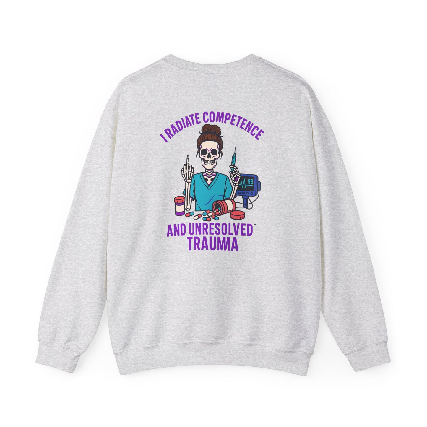 Skeleton Graphic Sweatshirt, Gift for Mental Health Awareness, Unisex Crewneck, Cozy Casual Wear, Halloween Apparel, Unique Lifestyle