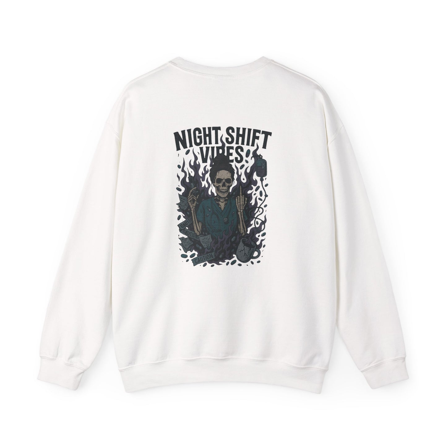 “Night Shift Vibes” – Funny Unisex Sweatshirt