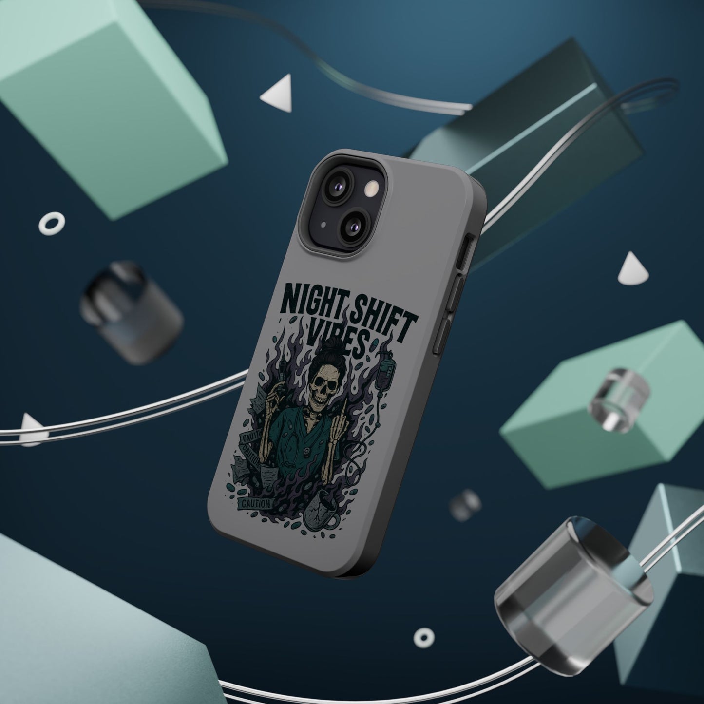 “Night Shift Vibes” – Bright & Chaotic Nurse Phone Case