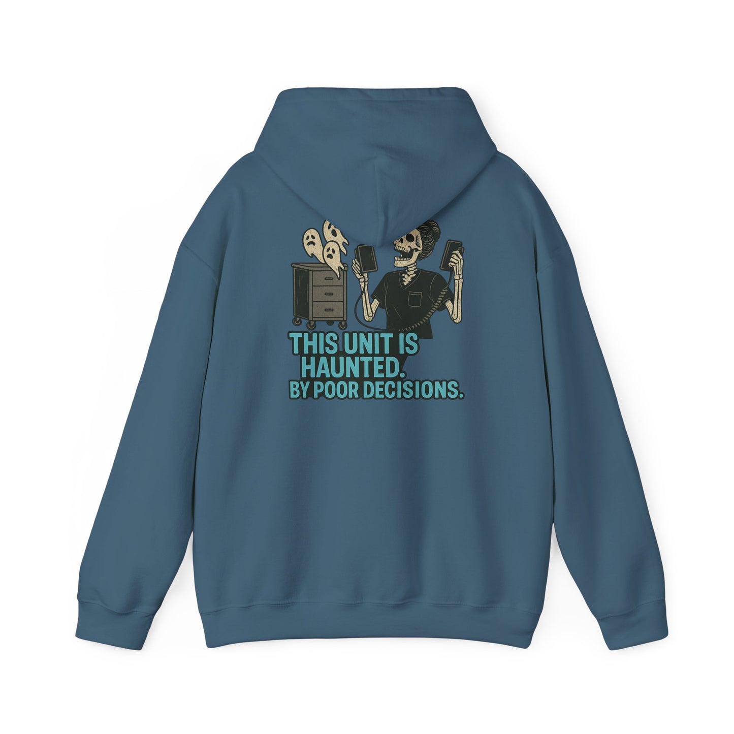 Halloween Haunted Sweatshirt, Unisex Hooded Sweatshirt, Spooky Gifts, Funny Halloween Apparel, Gifts for Him, Her, and Them