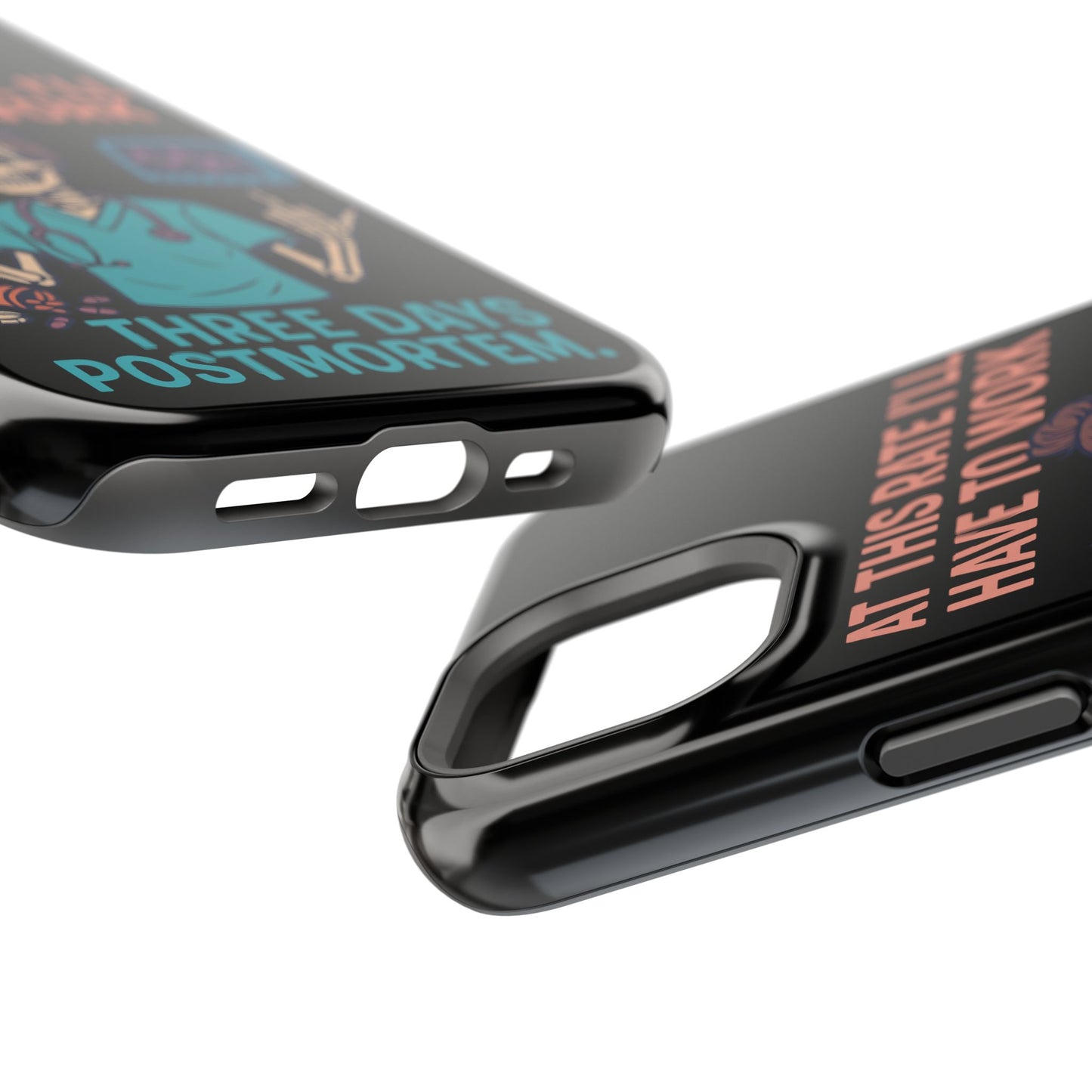 Magnetic Tough Phone Case, 3 Days Postmortem Skull Design, Cute Nurse Gift, Halloween Decor, Unique Phone Accessory