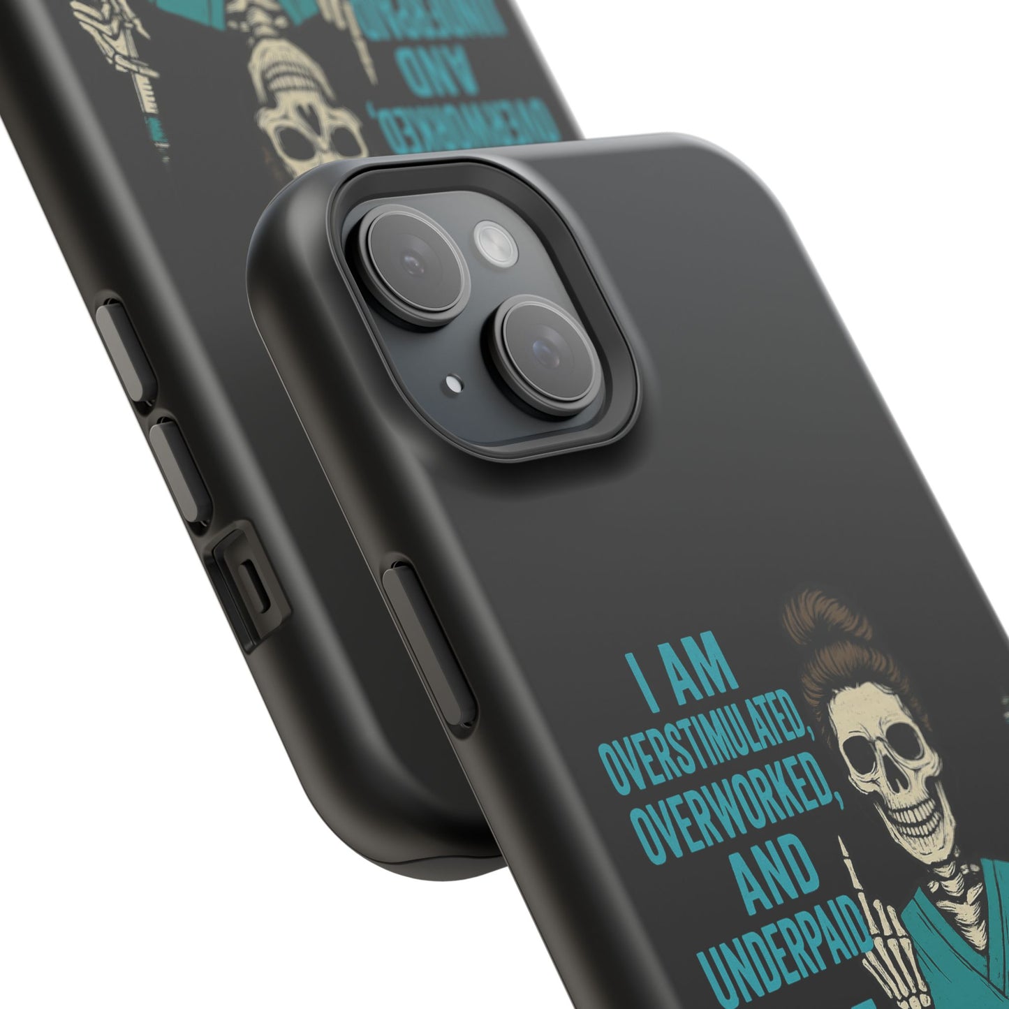 Magnetic Phone Cases, Overworked Healthcare Worker, Nurse Gift, Halloween, Funny Quote, Tough Cases