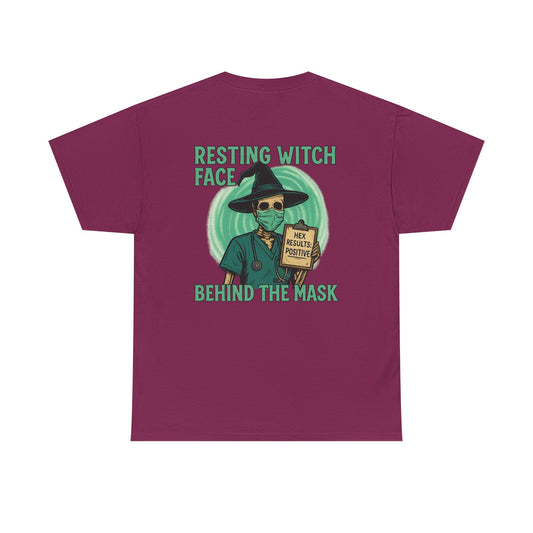 Resting Witch Face Unisex Heavy Cotton Tee, Funny Halloween Shirt, Witch T-Shirt, Unique Gift for Spooky Season, Perfect for Parties