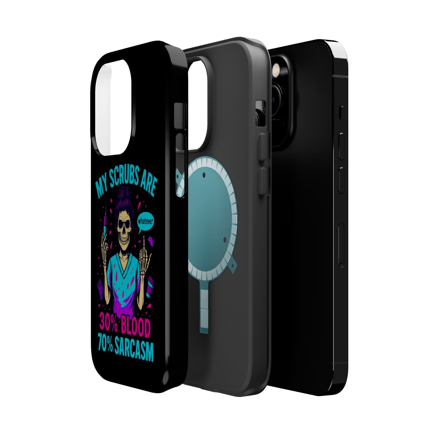 Sassy Nurse Phone Case, 30% Blood 70% Sarcasm Design, Healthcare Gift, Funny Medical Accessory, Tough Magnetic Cover