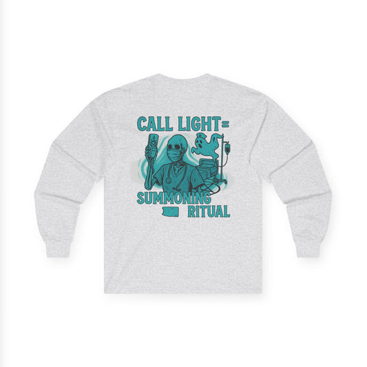 Funny Summoning Ritual Long Sleeve Tee for All Occasions, Halloween Gift, Witchy Vibes, Unisex Shirt