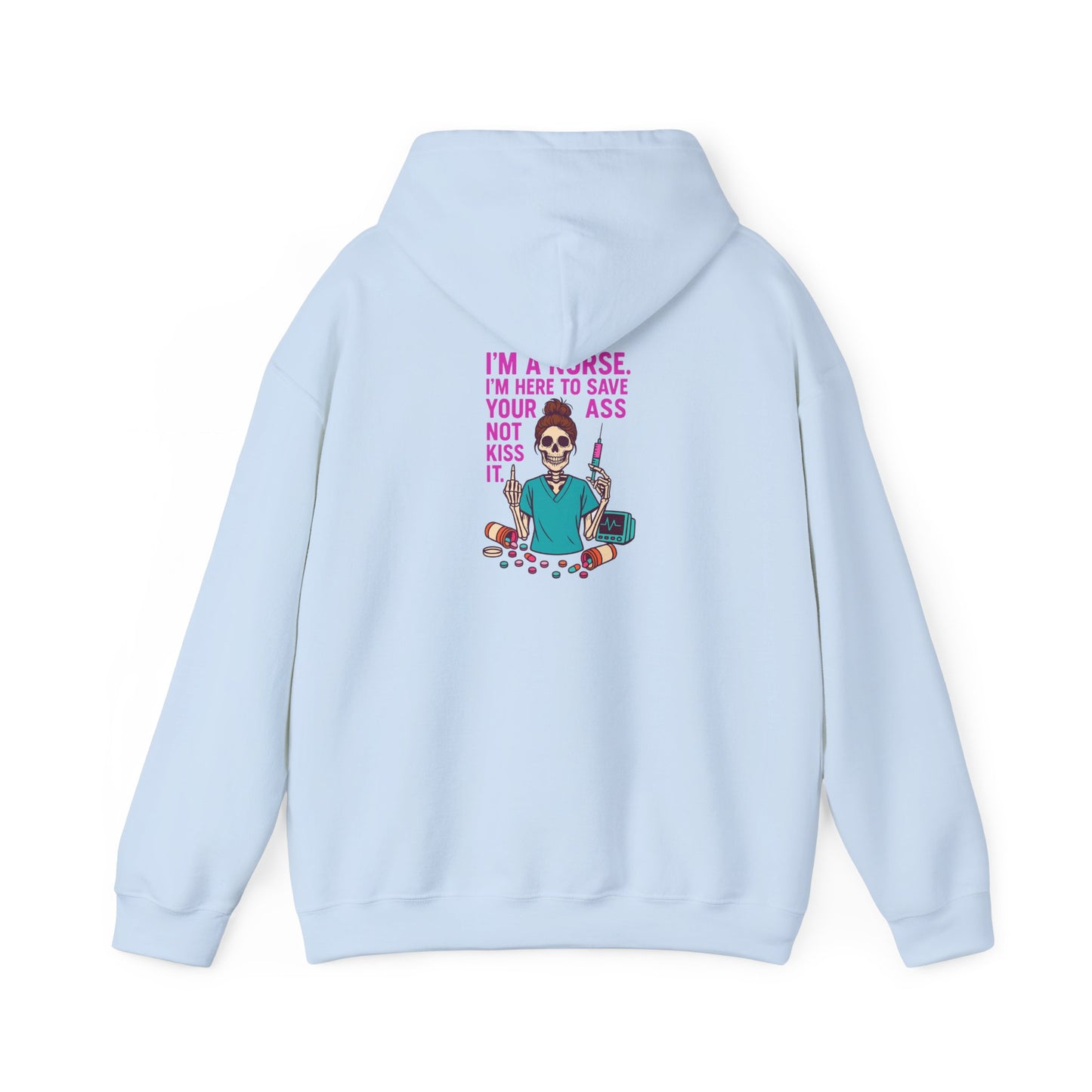Funny Skeleton Hoodie for Nurses, Unisex Sweatshirt, Nurse Appreciation Gift, Halloween Costume, Cozy Autumn Wear