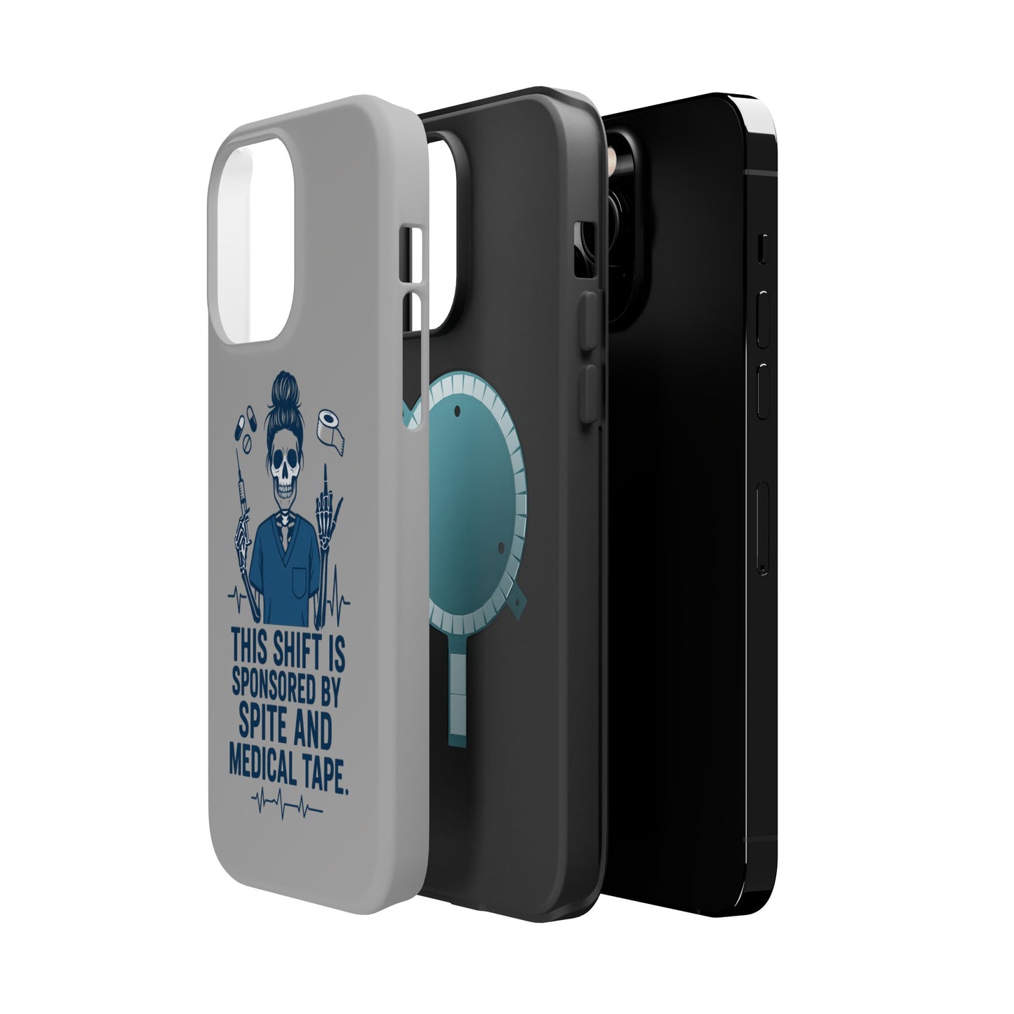 “This Shift Sponsored by Spite and Medical Tape” – Sarcastic Nurse Phone Case