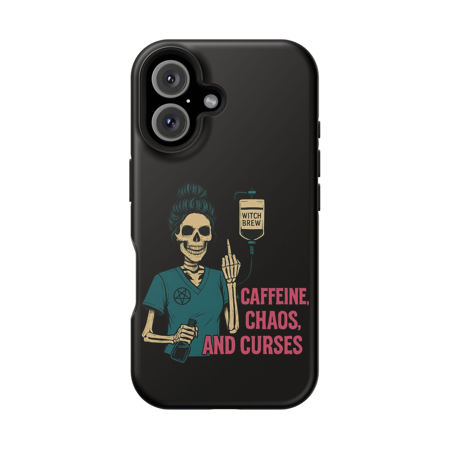Caffeine Chaos Magnetic Phone Case, Halloween Gift, Witchy Accessories, Phone Cover, Spooky Style