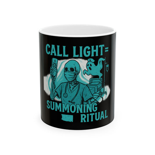 Spooky Summoning Ritual Ceramic Mug - Perfect for Halloween, Witchcraft Lovers, Coffee/S tea Enthusiasts, Ghost Story Evenings, Unique Gifts
