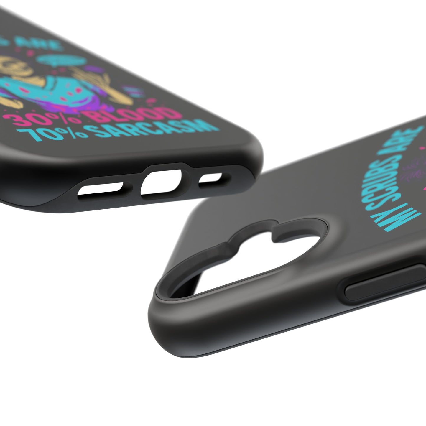 Sassy Nurse Phone Case, 30% Blood 70% Sarcasm Design, Healthcare Gift, Funny Medical Accessory, Tough Magnetic Cover