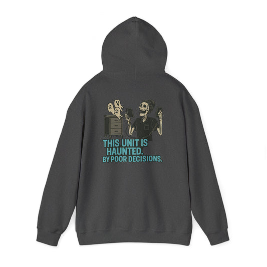 Halloween Haunted Sweatshirt, Unisex Hooded Sweatshirt, Spooky Gifts, Funny Halloween Apparel, Gifts for Him, Her, and Them