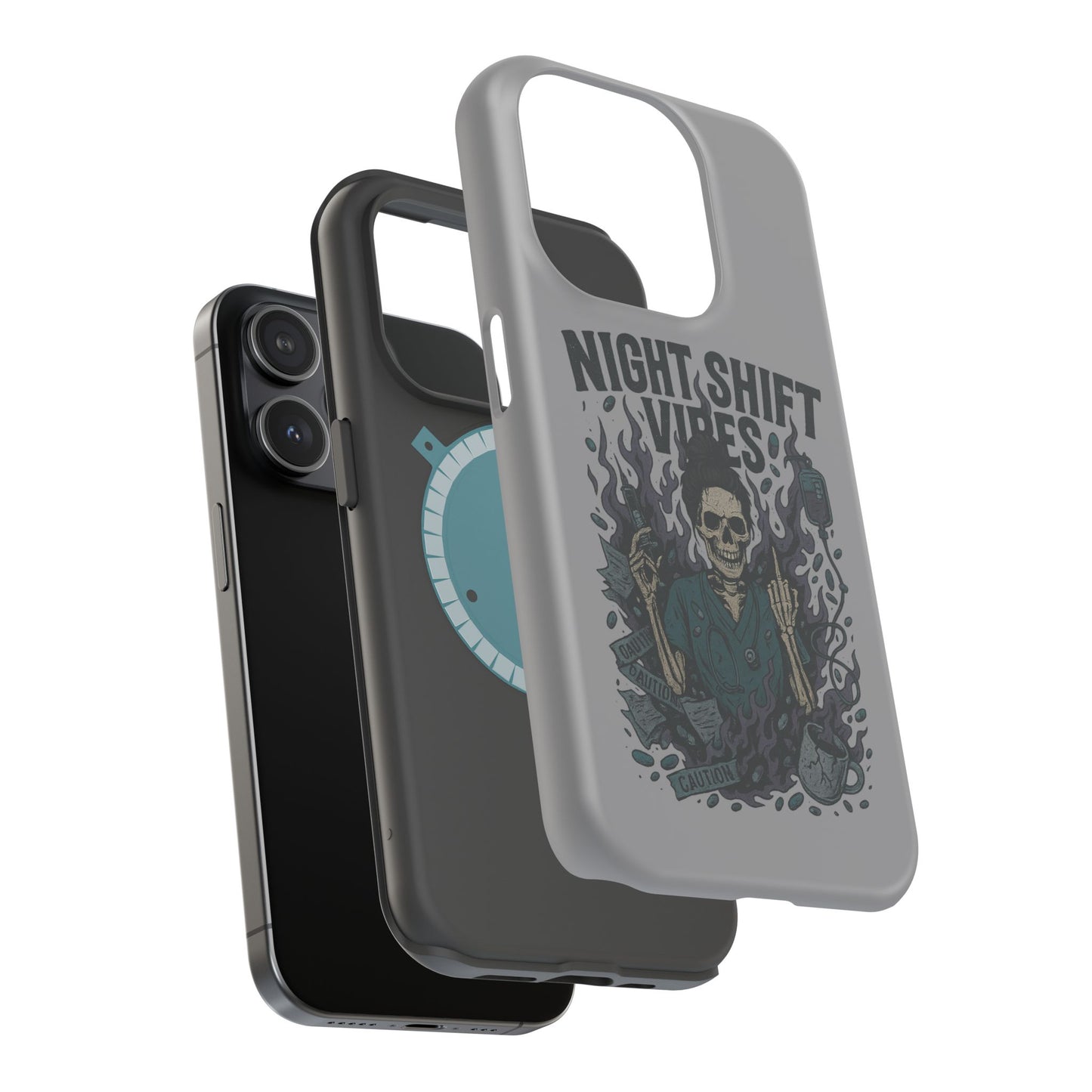 “Night Shift Vibes” – Bright & Chaotic Nurse Phone Case