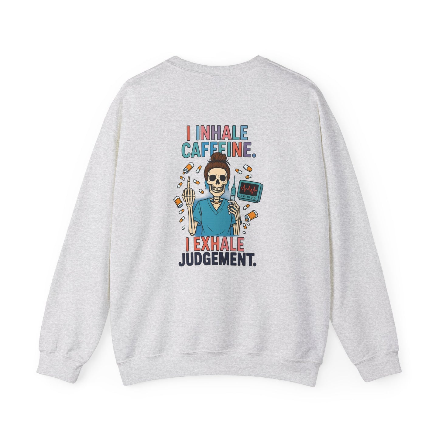 Caffeine Lover Crewneck Sweatshirt, Funny Gift for Coffee Lovers, Casual Wear, Unisex Sweatshirt, Halloween Apparel, Gift for Friends