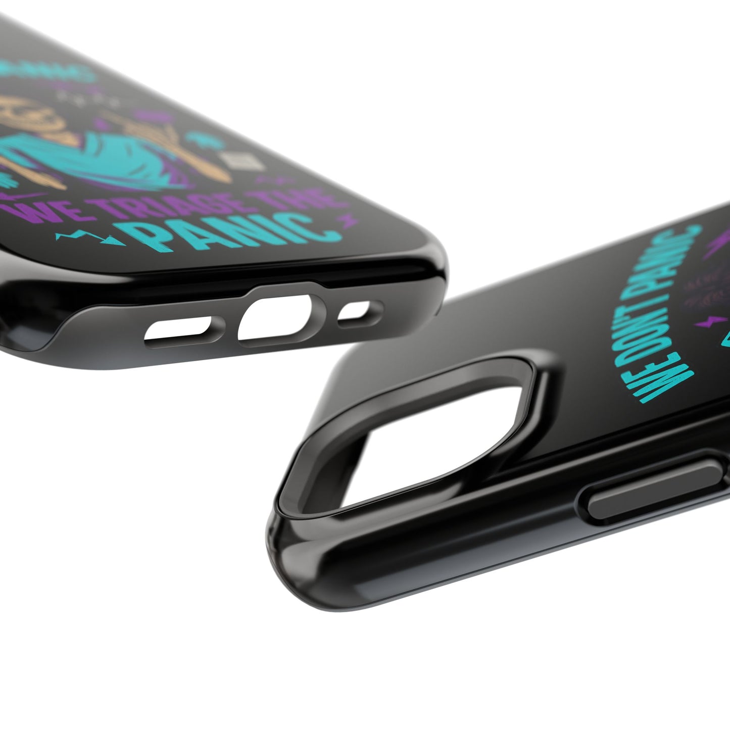 Magnetic Phone Case with Skull Design - We Don't Panic, Perfect for Nurses and Medical Professionals, Halloween Gift, Fun Accessory, [...]