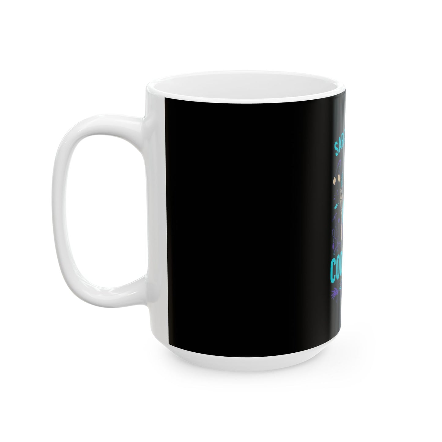Sarcastic Skeleton Code Blue Ceramic Mug, Funny Coffee Cup, Gift for Nurses, Halloween Mug, Humor for Healthcare Workers