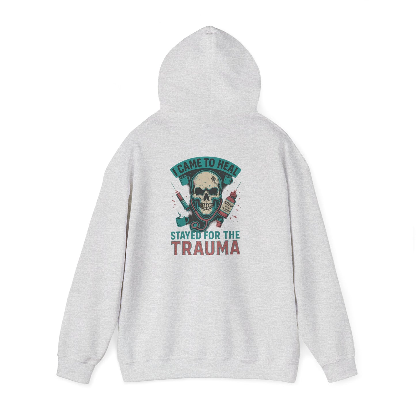 Trauma Hoodie, Cozy Unisex Sweatshirt for Comfort Fans, Perfect for Gifts, Casual Wear, and Halloween